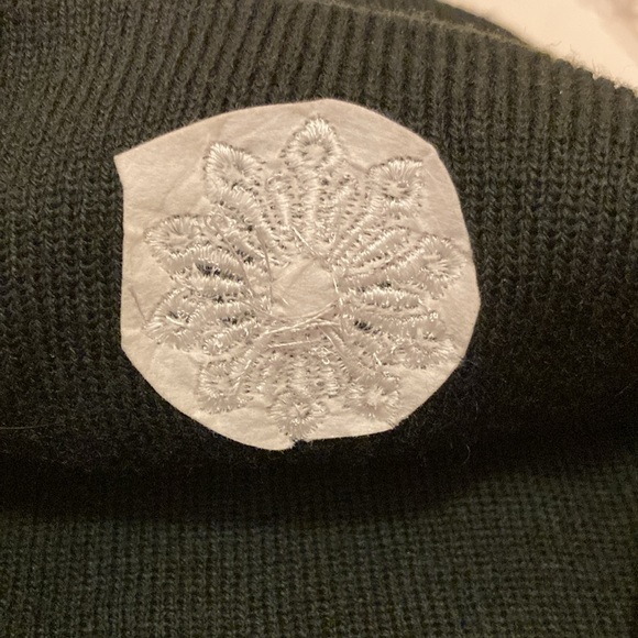 Unisex Black Acrylic Knit Hat with single
embroidered snowflake - Picture 3 of 6